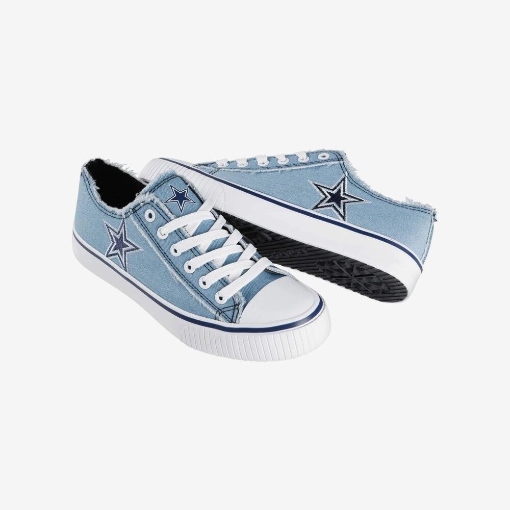 Dallas Cowboys Womens Denim Low Top Canvas Shoe
